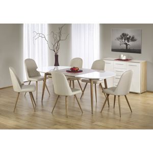 Jedálenský stôl rozkladací EDWARD biela / dub medový Halmar