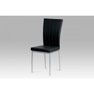 Jídelní židle koženka černá / šedý lak AC-1287 BK Autronic