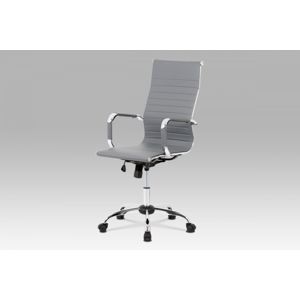 Kancelárska stolička KA-V305 ekokoža / chróm Autronic Sivá