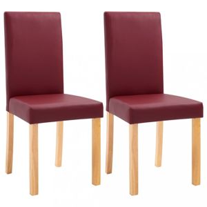 Jedálenská stolička 2 ks umelá koža / drevo Dekorhome Červená