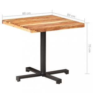 Bistro stôl štvorcový hnedá / čierna Dekorhome 80x80x75 cm