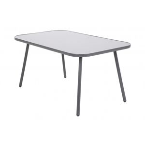 Záhradný jedálenský stôl oceľ / sklo Čierna / sivá