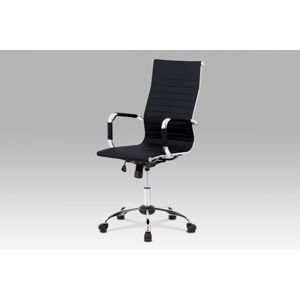 Kancelárska stolička KA-V305 ekokoža / chróm Autronic Čierna
