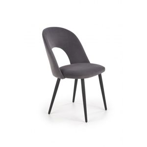 Jedálenská stolička K384 zamat / čierna Halmar Sivá