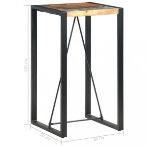 Barový stôl hnedá / čierna Dekorhome 60x60x110 cm