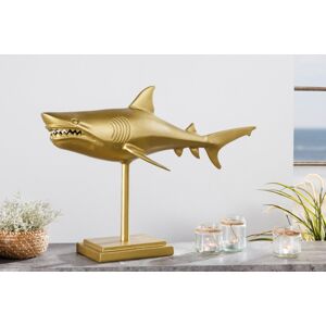Dekoračná socha žralok AMEIS 70 cm Dekorhome Zlatá