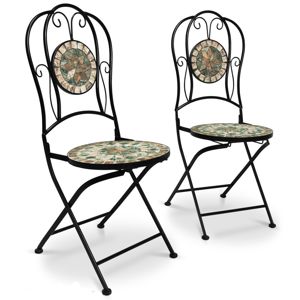 Kovová stolička s mozaikou 2ks D3117 Dekorhome