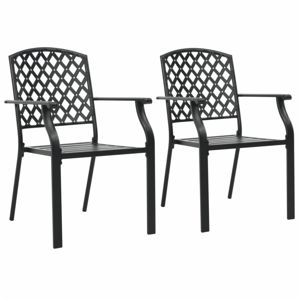 Stohovateľné záhradné stoličky 2 ks čierna