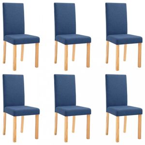 Jedálenská stolička 6 ks látka / drevo Dekorhome Modrá