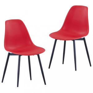 Jedálenská stolička 2 ks plast / kov Dekorhome Červená