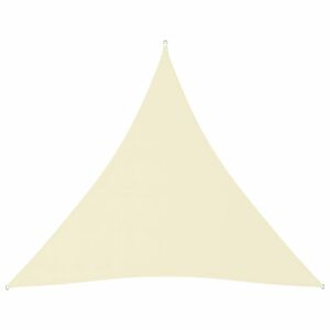 Tieniaca plachta trojuholníková 4x4x4 m oxfordská látka Dekorhome Krémová