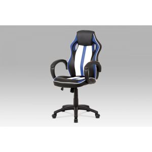 Kancelárska stolička KA-V505 ekokoža / sieťovina / plast Autronic Modrá