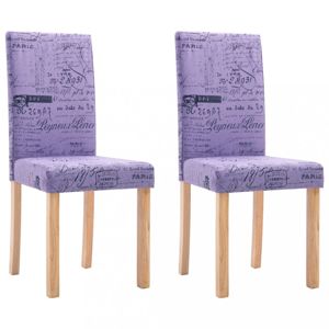 Jedálenská stolička 2 ks látka / drevo Dekorhome Fialová