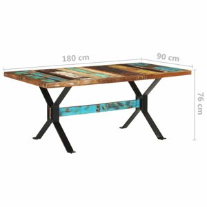 Jedálenský stôl drevo / oceľ Dekorhome 180x90x76 cm