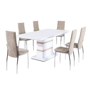 Jedálenský stôl MADOS biela lesk Tempo Kondela
