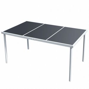 Záhradný jedálenský stôl 150x90 cm čierna / sivá