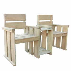 Záhradná lavička so stolíkom z borovicového dreva
