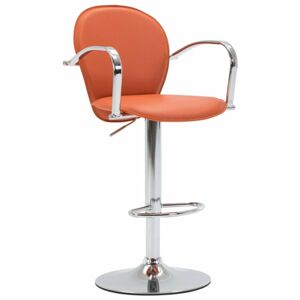 Barová stolička umelá koža / chróm Dekorhome Oranžová