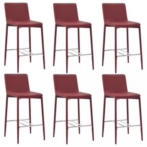 Barové stoličky 6ks umelá koža / kov Dekorhome Vínová