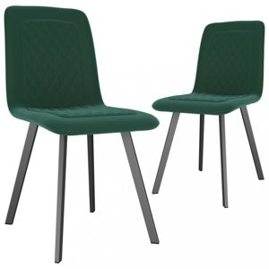 Jedálenská stolička 2 ks zamat / kov Dekorhome Zelená