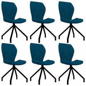 Jedálenská stolička 6 ks umelá koža Dekorhome Modrá