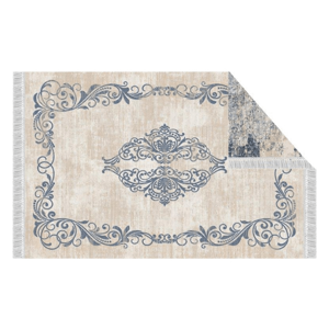Obojstranný koberec so strapcami GAZAN vzor / modrá Tempo Kondela