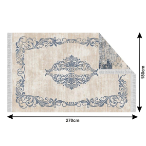 Obojstranný koberec so strapcami GAZAN vzor / modrá Tempo Kondela 180x270 cm