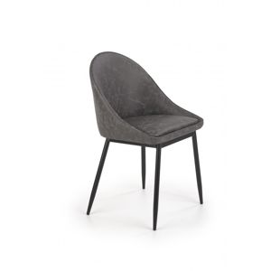 Jedálenská stolička K406 eko koža / čierna Halmar Tmavosivá