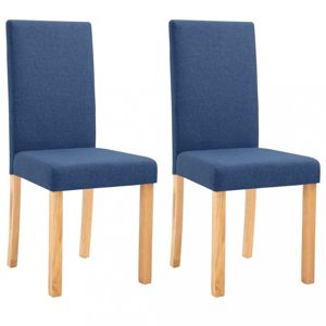 Jedálenská stolička 2 ks látka / kaučukovník Dekorhome Modrá