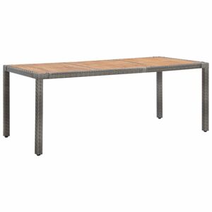 Záhradný stôl sivý polyratan / akácie Dekorhome