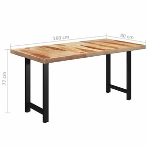 Jedálenský stôl masívne drevo / oceľ Dekorhome 160x80x77 cm