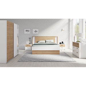 Manželská posteľ SIMPLA 160x200 biela / dub divoký Tempo Kondela