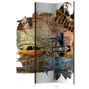 Paraván New York Collage Dekorhome 135x172 cm (3-dielny)