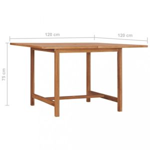 Záhradný stôl teakové drevo Dekorhome 120x120x75 cm