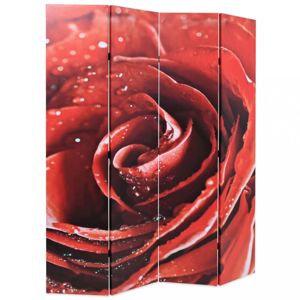 Paravan červená ruža Dekorhome 160x170 cm (4-dielny)