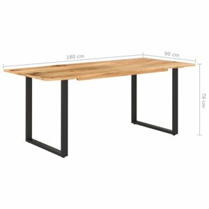 Jedálenský stôl akácie / čierna Dekorhome 180x90x76 cm