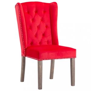 Jedálenská stolička zamat / kaučukovník Dekorhome Červená