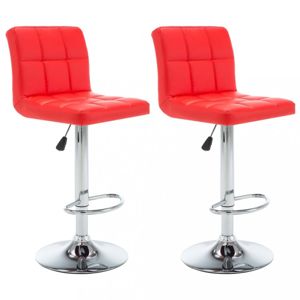 Barové stoličky 2 ks umelá koža / kov Dekorhome Červená