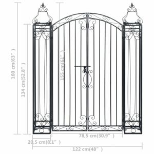 Okrasná záhradná brána kov Dekorhome 160 cm