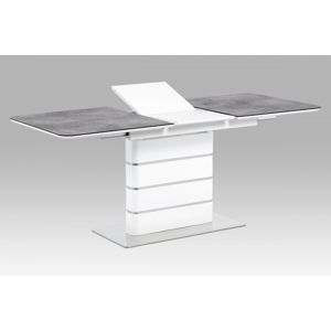 Jedálenský stôl HT-455 GREY sivé sklo / biela Autronic