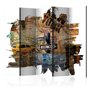 Paraván New York Collage Dekorhome 225x172 cm (5-dielny)