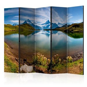 Paraván Lake with mountain reflection Switzerland Dekorhome 225x172 cm (5-dielny)