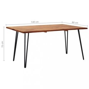 Záhradný stôl hnedá / čierna Dekorhome 140x80x75 cm