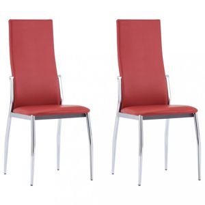 Jedálenská stolička 2 ks umelá koža Dekorhome Červená