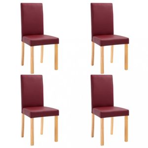 Jedálenská stolička 4 ks umelá koža / drevo Dekorhome Červená