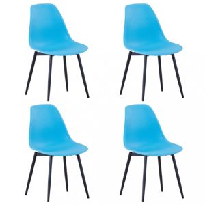 Jedálenská stolička 4 ks plast / kov Dekorhome Modrá