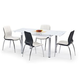 Sklenený jedálenský rozkladací stôl L31 Halmar bílá