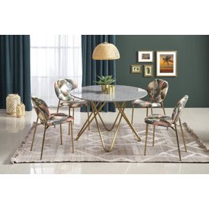 Jedálenský stôl BONELLO 120 cm sivý mramor / zlatá Halmar