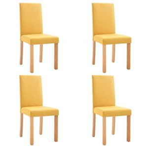 Jedálenská stolička 4 ks látka / kaučukovník Dekorhome Žltá