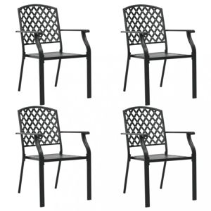 Stohovateľné záhradné stoličky 4 ks čierna Dekorhome